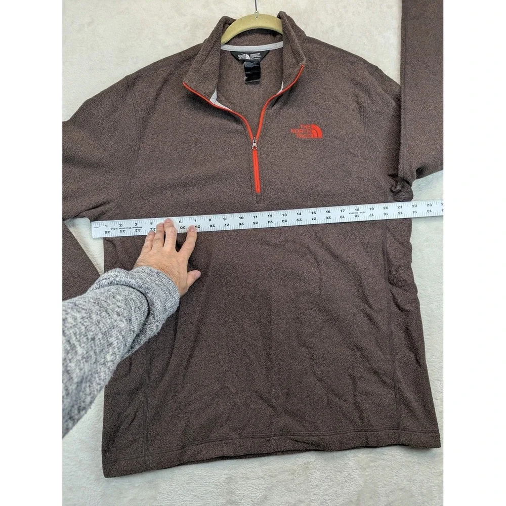 The North Face Fleece Pullover Mens M Brown 1/4 Zip Hiking Outdoor Jacket